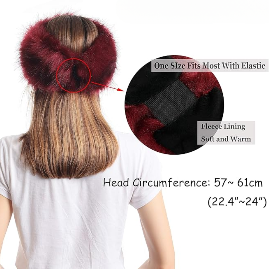 Olga women's winter headband in faux fur, ideal for adding warmth to any outfit