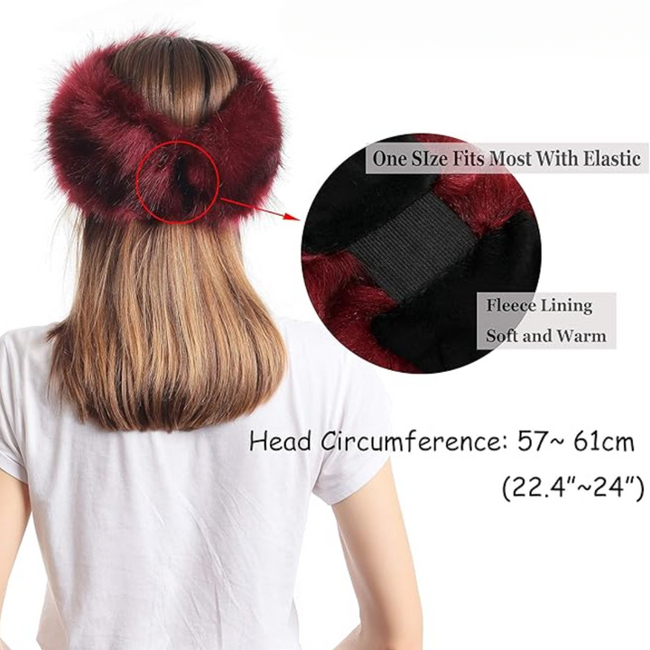 Olga women's winter headband in faux fur, ideal for adding warmth to any outfit