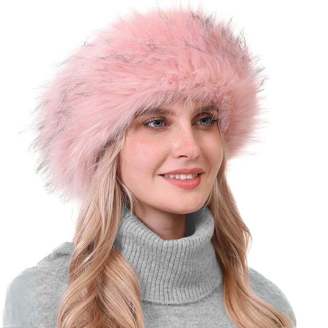 Warm faux fur headband for women, Olga, elastic and fashionable winter accessory