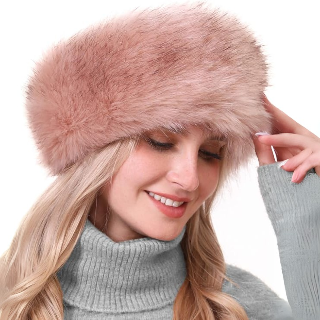 Fashionable Olga winter headband, faux fur, designed for comfort and warmth