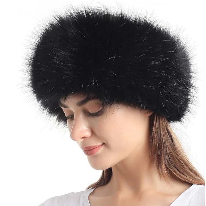 Olga women's elastic faux fur winter headband, combines style with practical warmth