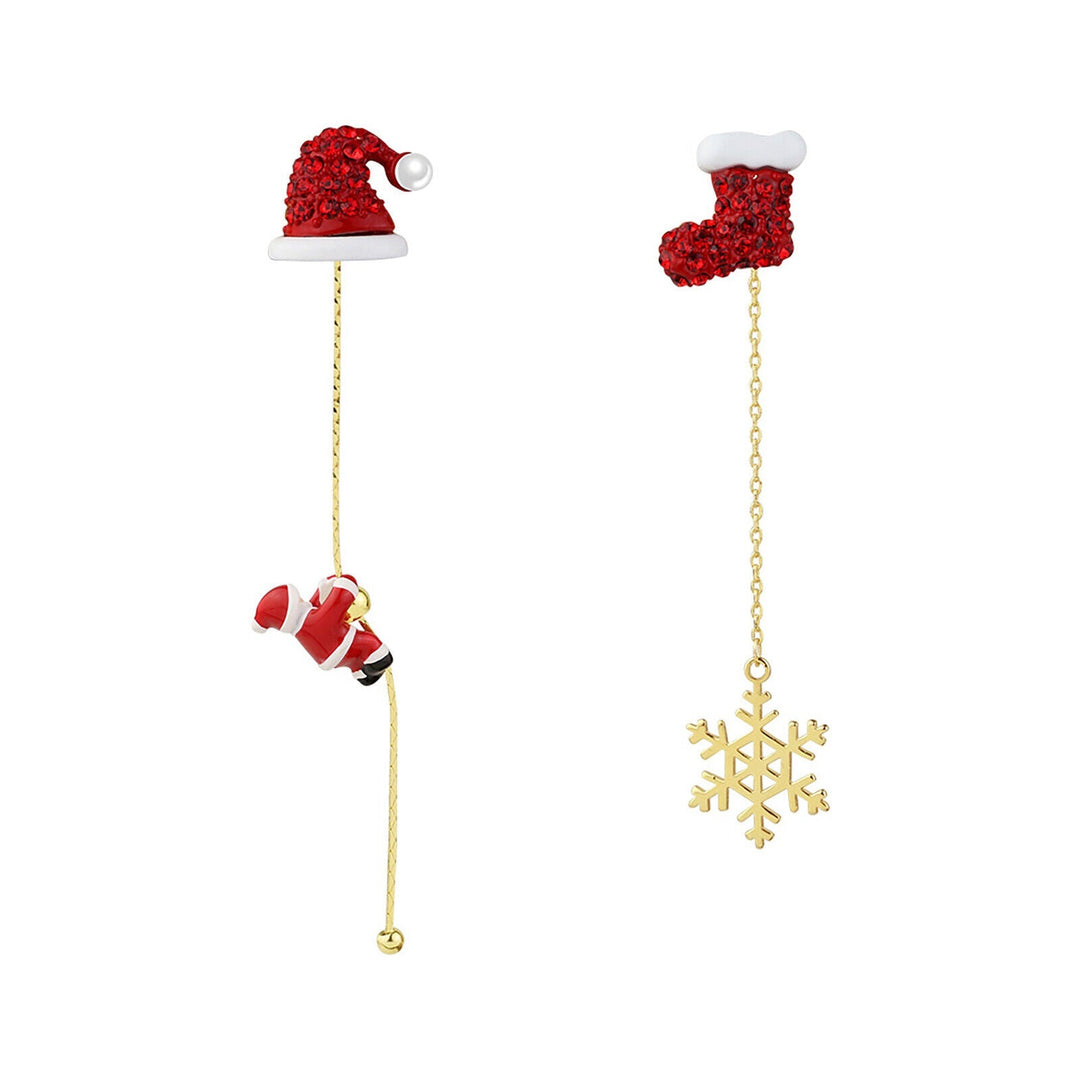 Elegant Christmas Santa design tassel earrings, ideal holiday fashion jewelry.