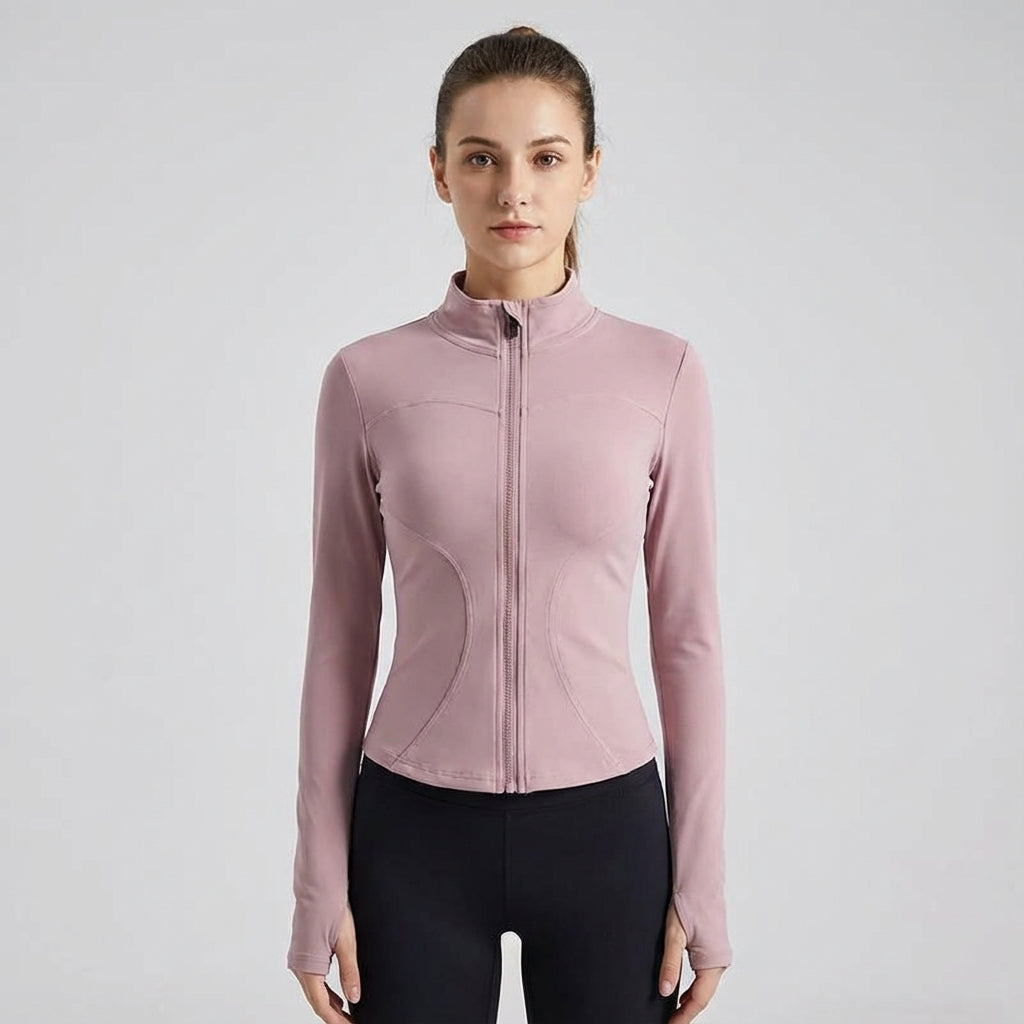 Georgia stretch activewear jacket for women, moisture-wicking and figure-hugging