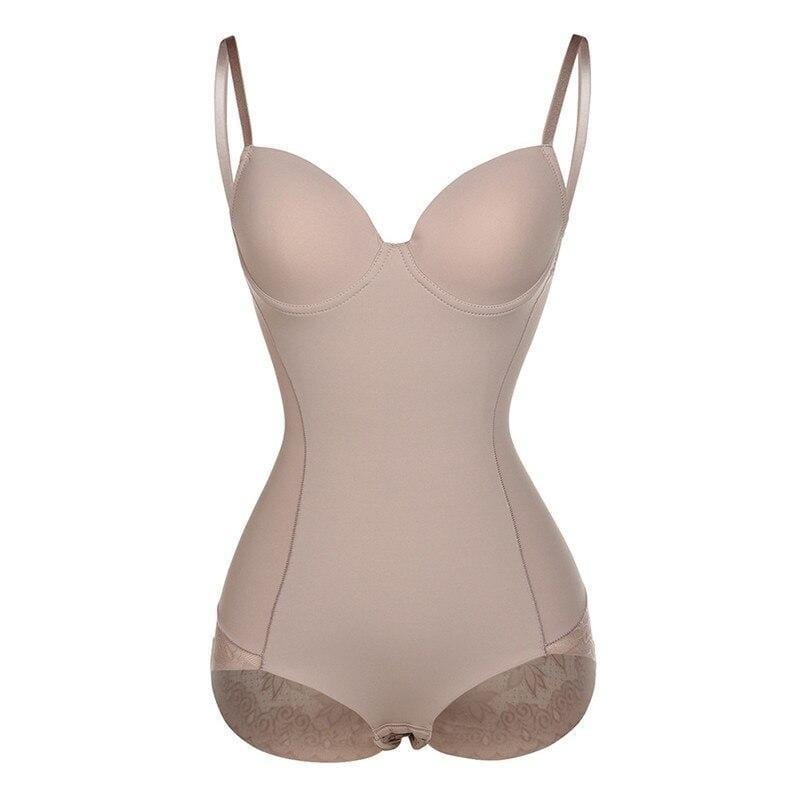 Invisible nylon-spandex firm control bodysuit, women's shapewear with tummy control & bust support.