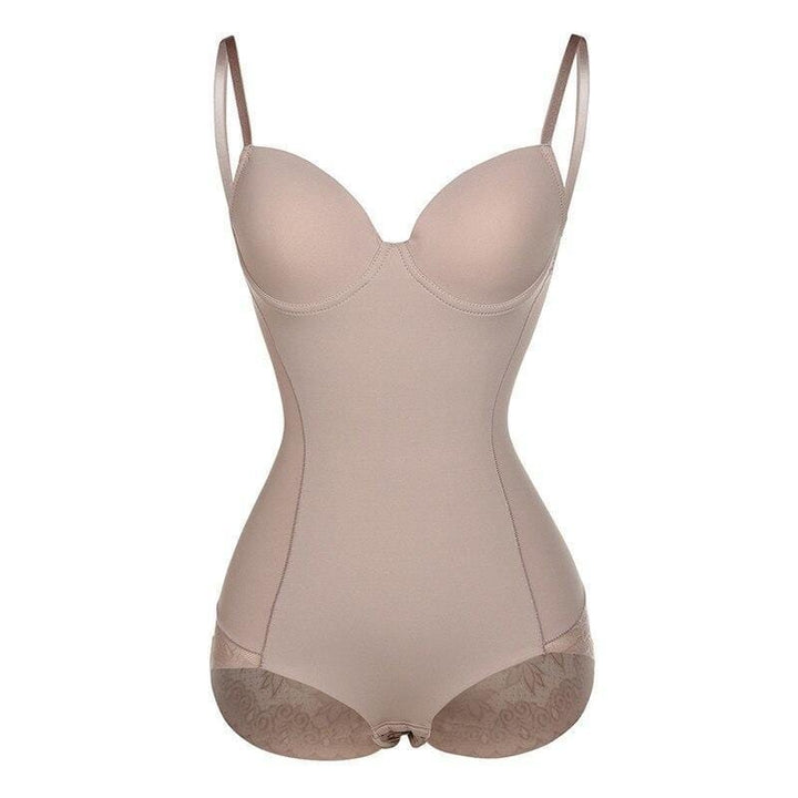 Invisible nylon-spandex firm control bodysuit, women's shapewear with tummy control & bust support.