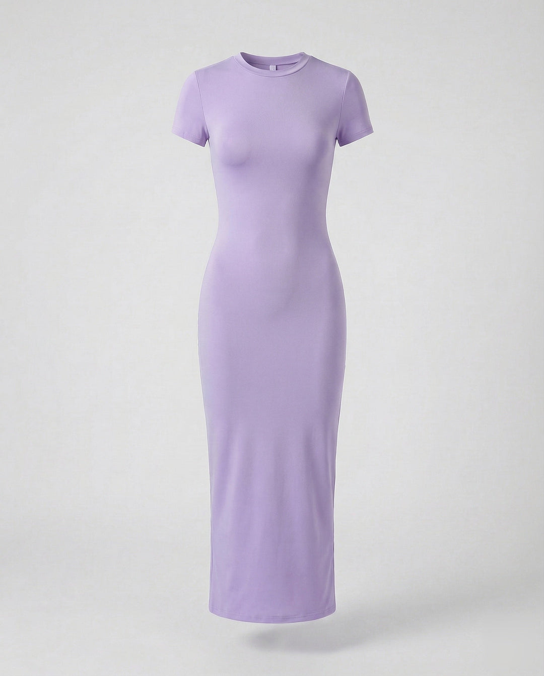Women's casual & evening bodycon maxi dress. Features a flattering fitted design, crew neck & short sleeves.
