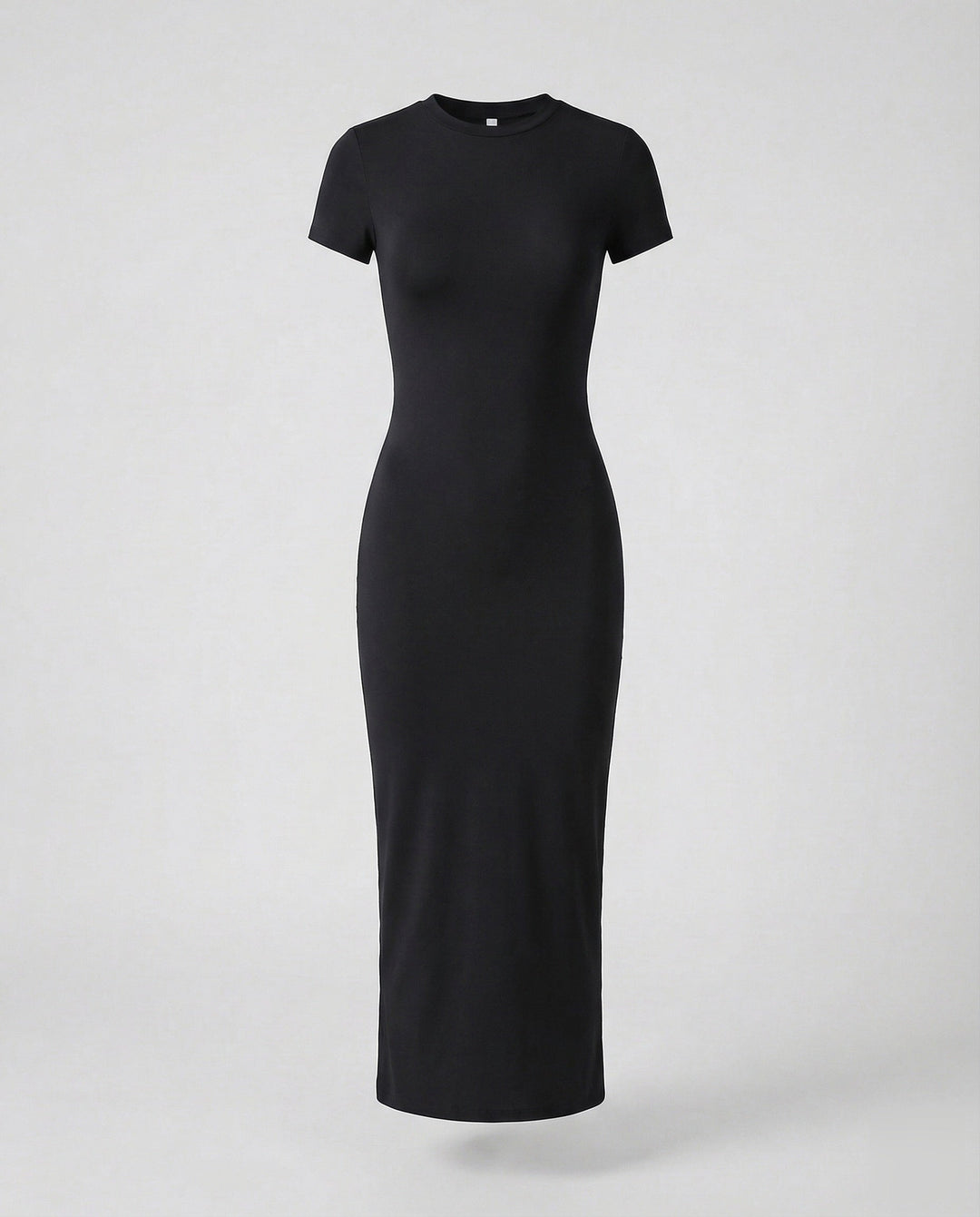 Women's short sleeve bodycon maxi dress, designed with a flattering fitted silhouette and comfortable crew neck.