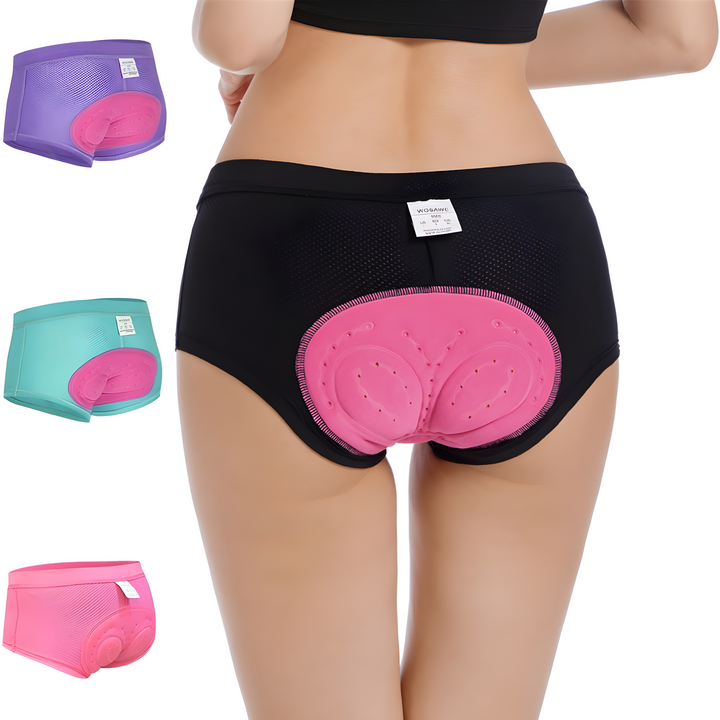 Ladies FlexiComfort bike shorts with comfortable gel padding for enhanced support.