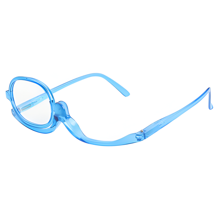 Stylish women's flip-up cosmetic aid reading glasses, ideal for flawless eye makeup & vision support.