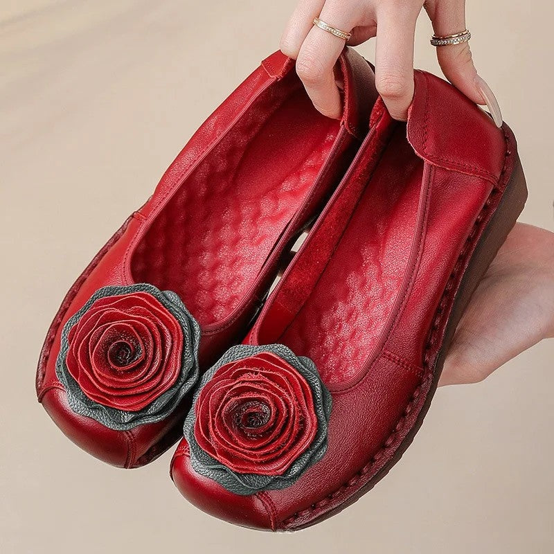 Womens fashion loafers, designed for ultimate comfort with floral appliqué and easy slip-on.