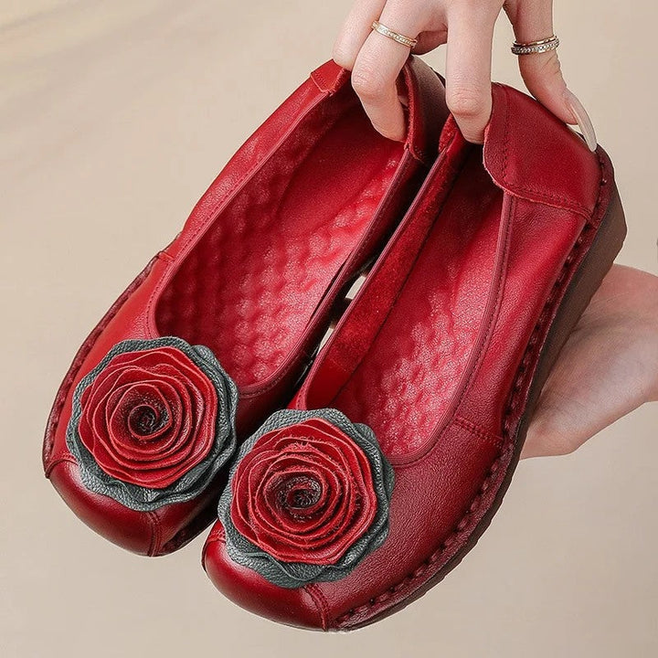 Womens fashion loafers, designed for ultimate comfort with floral appliqué and easy slip-on.