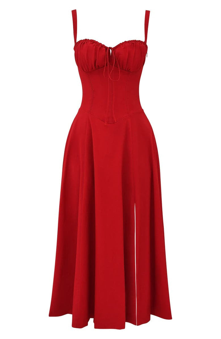 Sleeveless floral bustier dress for summer, designed with a chic sweetheart neckline.
