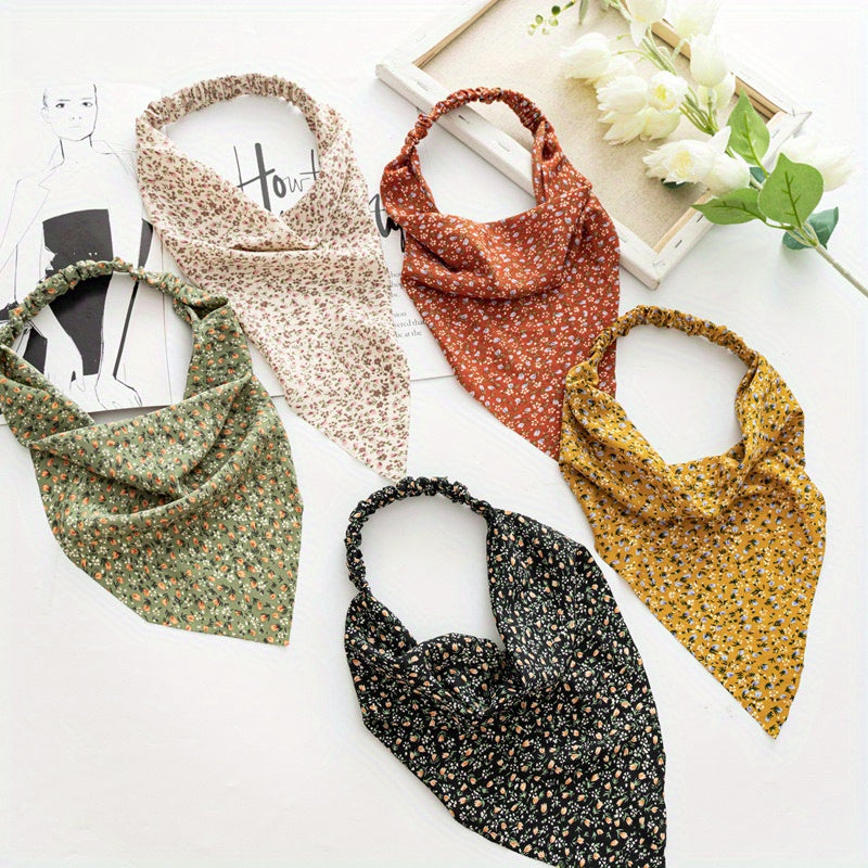 Comfortable stretch-fit floral chiffon headband for women, a stylish hair bandana headwrap.