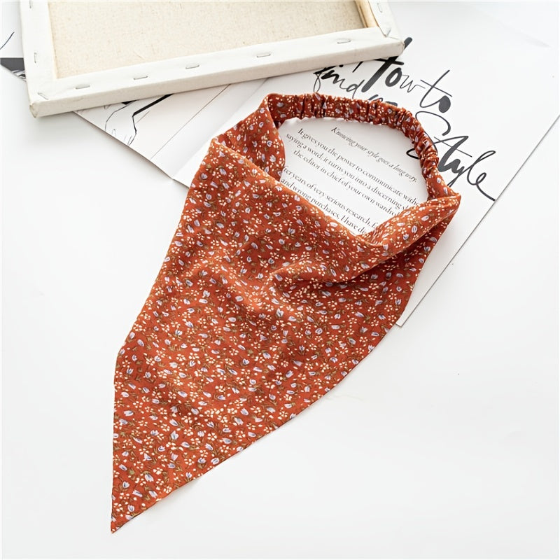 Elegant floral chiffon hair bandana for women, perfect as a fashion headwrap accessory.