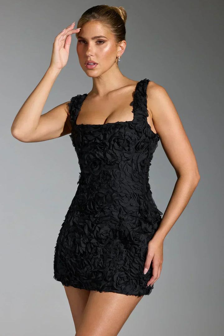 Cute floral print mini dress for women, sleeveless with a popular corset design