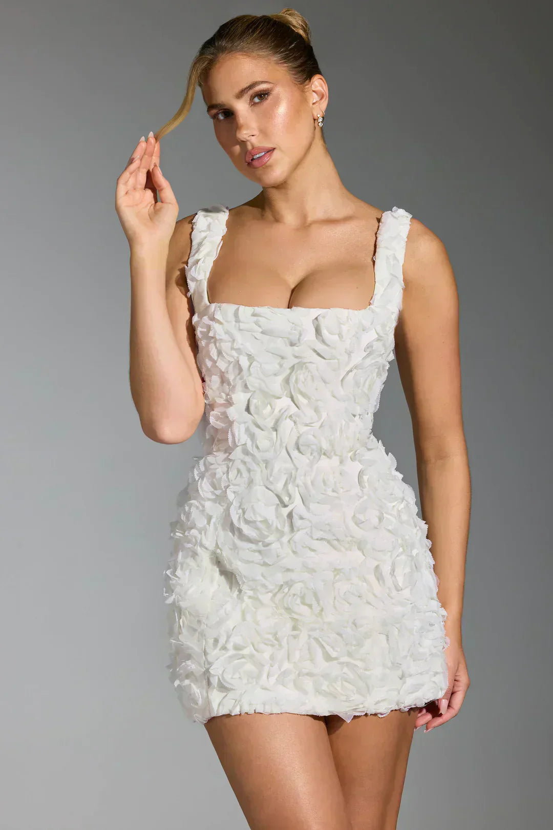 Bodycon floral mini dress for women, with a fashionable corset design and flower print