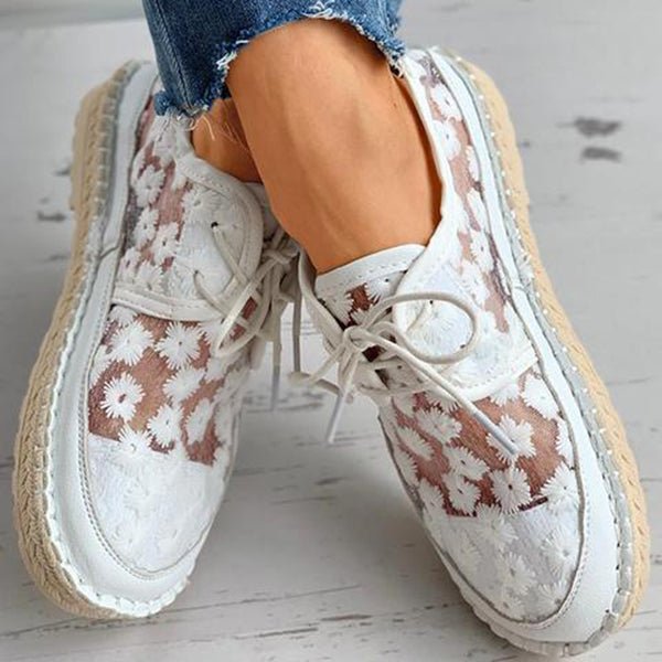 Stylish women's floral embroidered shoes offering exceptional comfort and arch support for active days.