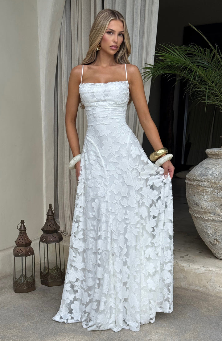 Lightweight women's summer floral maxi dress with waterfall neckline, ideal for warm weather elegance.