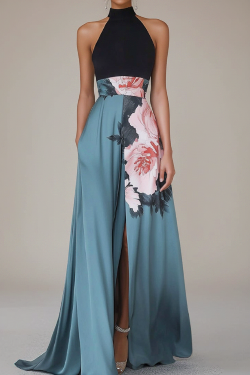 Women's floral sleeveless maxi dress, perfect for effortless summer style & comfort.