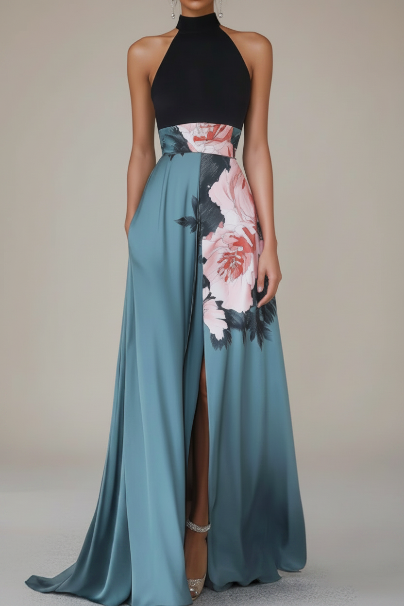 Lightweight women's summer maxi dress with beautiful floral pattern, great for day to evening wear.
