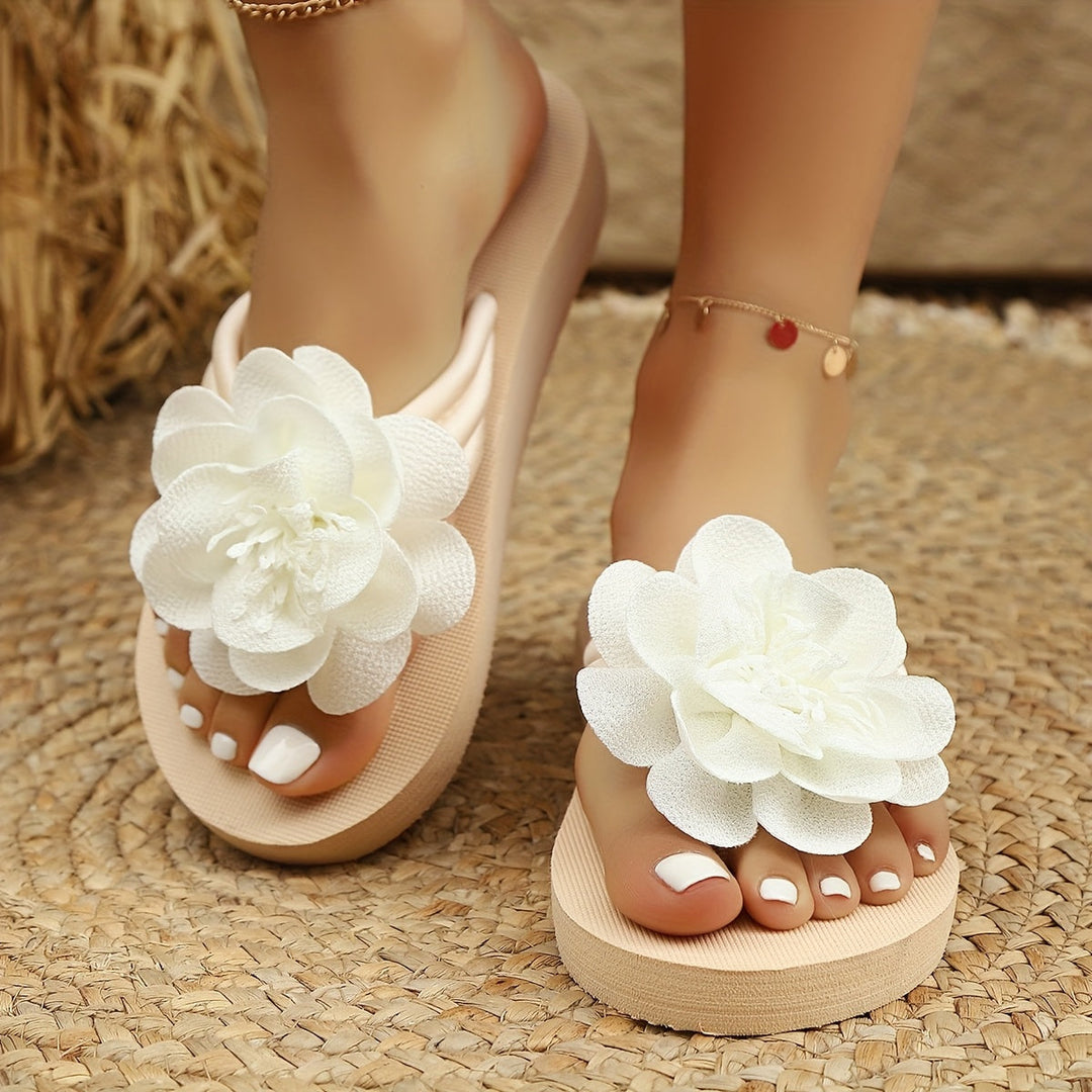 Woman walking in grey floral comfort slippers, outdoor setting, casual, excellent for daily use