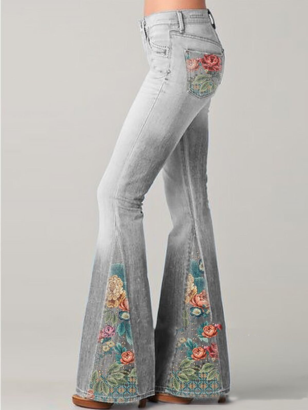 Versatile women's floral wide leg pants, offering comfort and a stylish flared look for women's wear.