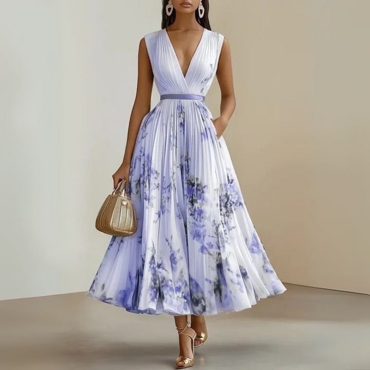 Graceful flowing sleeveless maxi dress for women, lightweight and airy, a versatile summer essential.