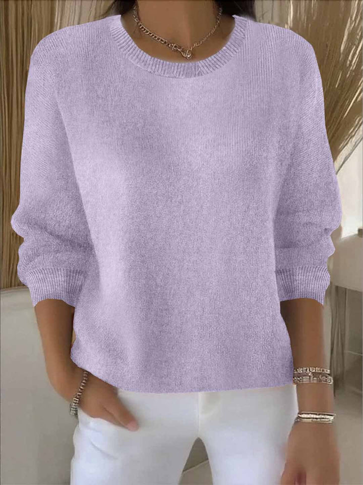 Chic women's flowy top, a comfortable long sleeve sweater ideal for relaxed everyday wear & layering.