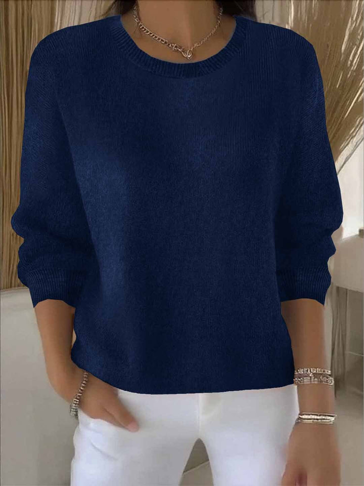 Comfortable women's flowy sweater, a versatile long sleeve top perfect for casual chic layering.