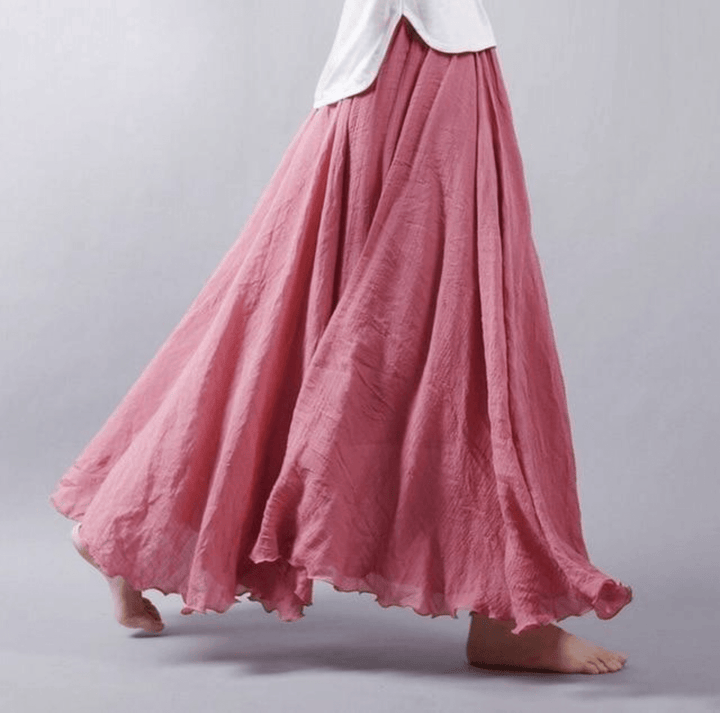 Chic women's A-line bohemian maxi skirt, perfect for summer parties, beach outings, and resort wear.