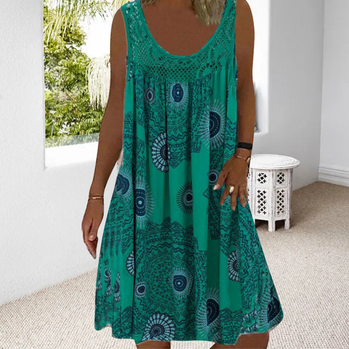 Plus size flowy sleeveless summer dress, providing a relaxed and comfortable fit for all women.