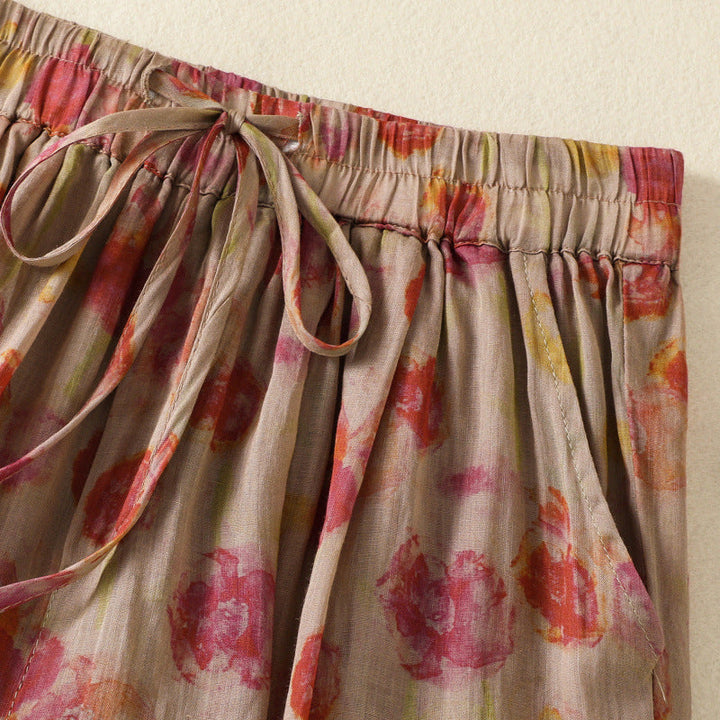 Relaxed fit women's wide-leg pants with a flowy silhouette & tie waist for ultimate comfort, ideal for summer.