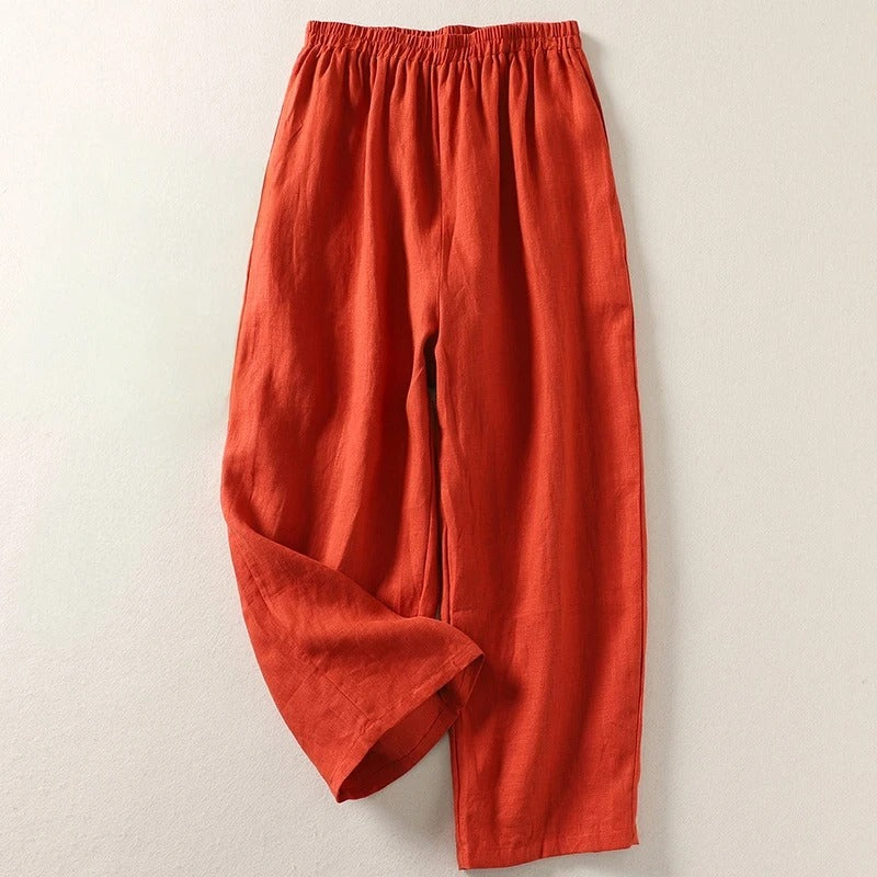 Women's flowy wide-leg pants for effortless comfort & casual summer style. Perfect for relaxed wear.