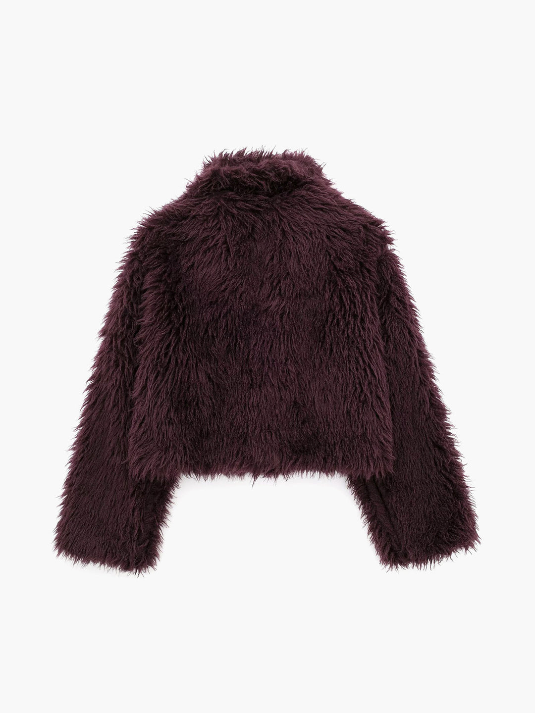 Warm & stylish women's short fluffy jacket. Cozy imitation fur outerwear perfect for modern winter fashion.