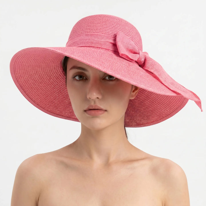 Colorful women's foldable wide brim sun hat for vibrant summer style & effective sun protection.