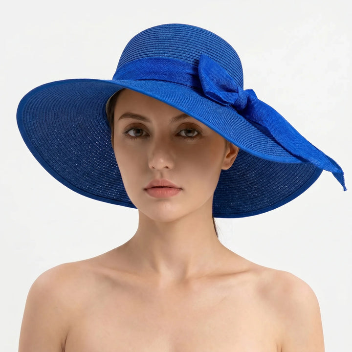 Khaki women's foldable beach hat with wide brim for stylish sun protection & easy travel.