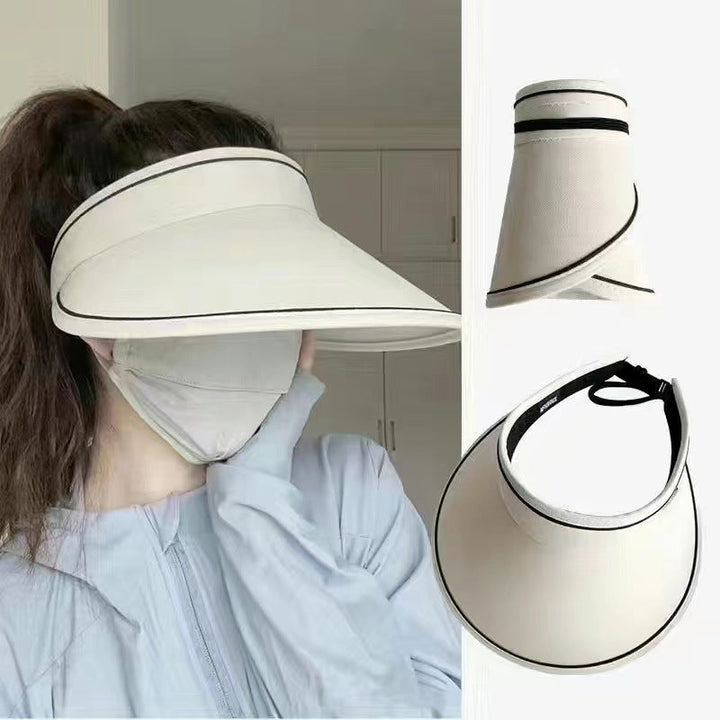 Travel-friendly women's roll-up sun visor, FoldSun Pro, with high UV protection