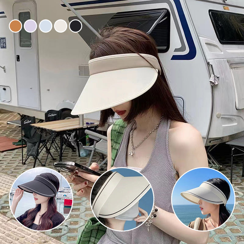 Breathable FoldSun Pro women's sun hat, roll-up visor design & UV protection for summer fun
