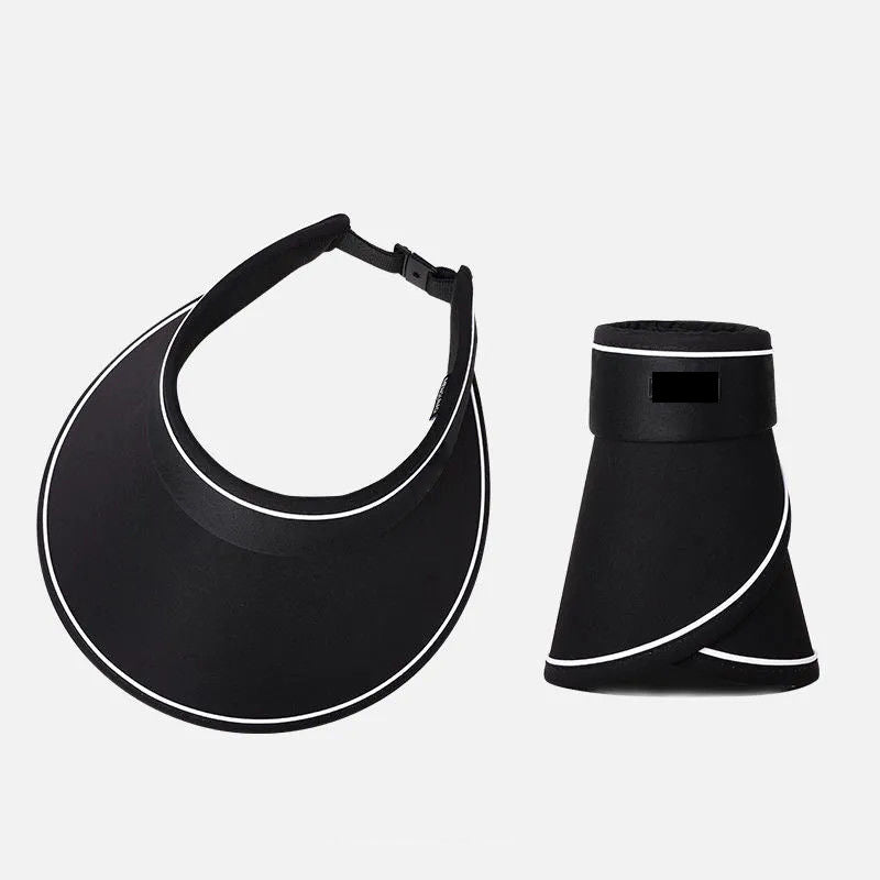 Lightweight women's roll-up visor hat, FoldSun Pro, provides UV protection for outdoor wear