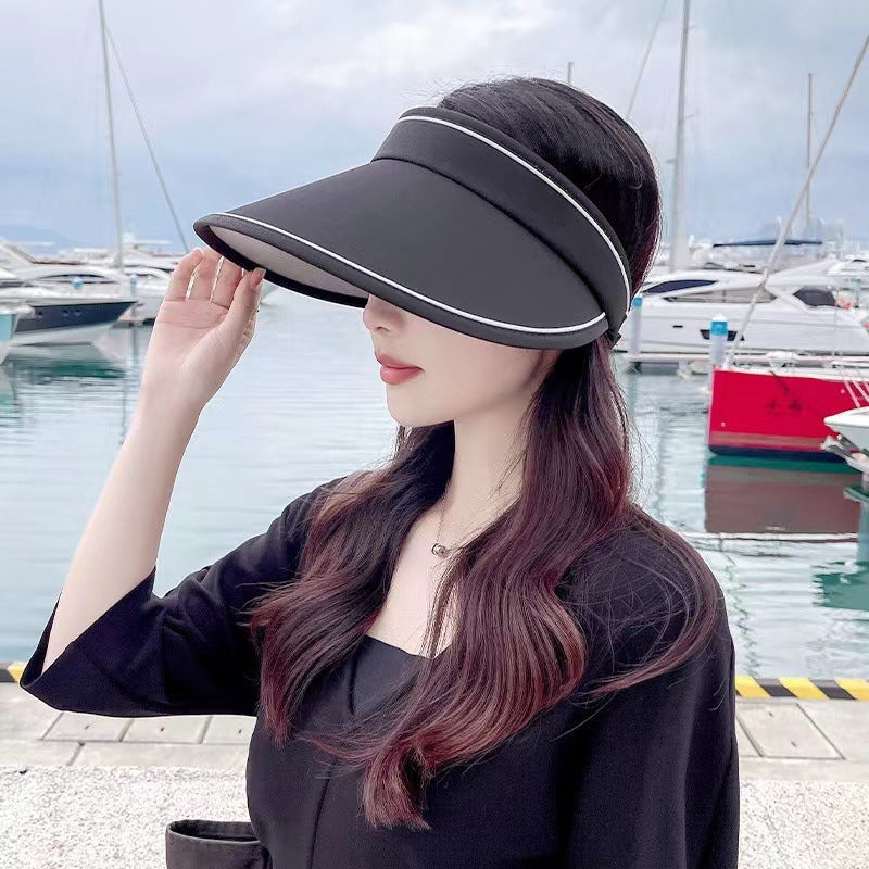 Women's flexible roll-up sun visor, FoldSun Pro, UV protection, ideal for beach or garden