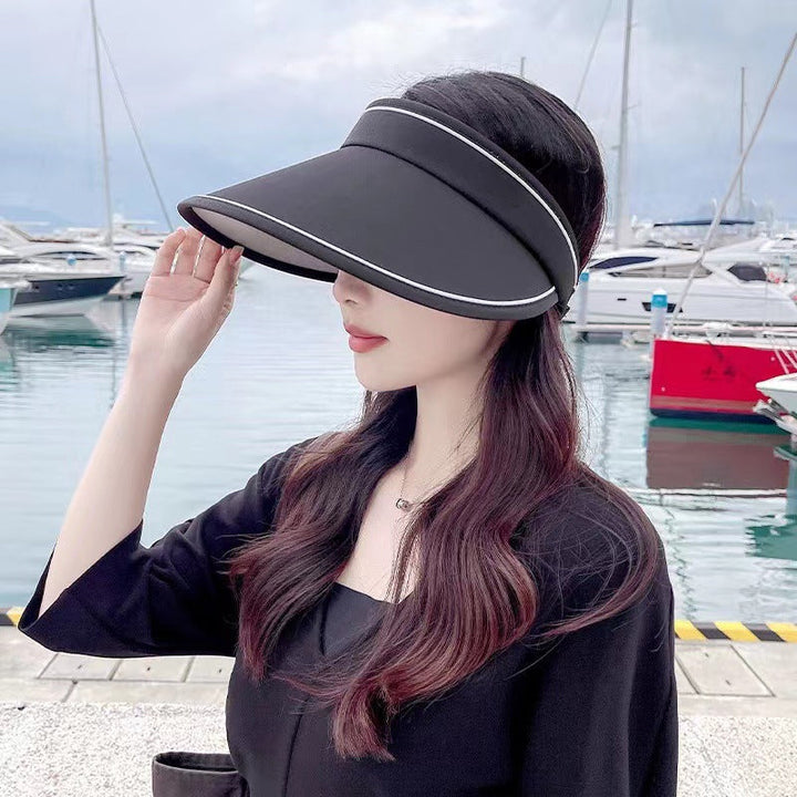 Women's flexible roll-up sun visor, FoldSun Pro, UV protection, ideal for beach or garden