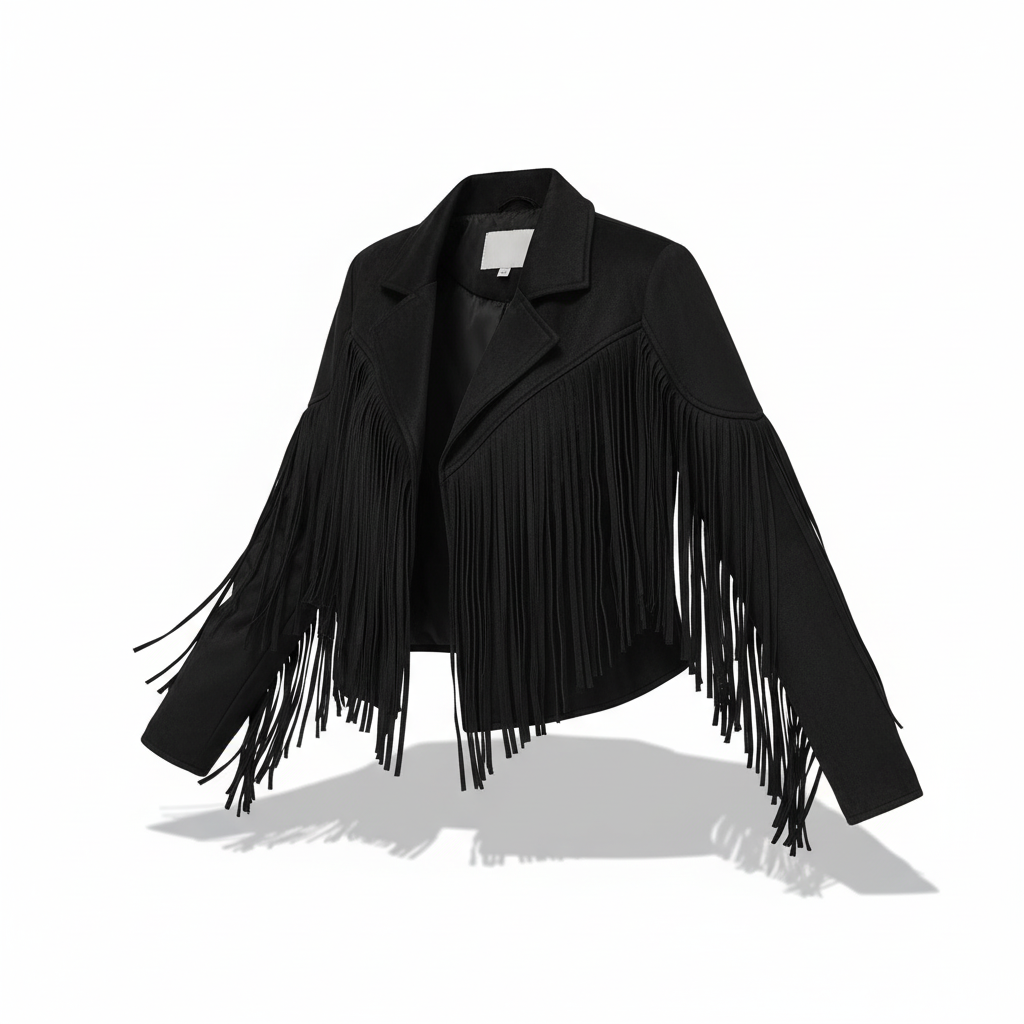 Casual women's fringe faux leather jacket, versatile outerwear for fashion-forward looks