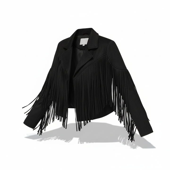 Casual women's fringe faux leather jacket, versatile outerwear for fashion-forward looks