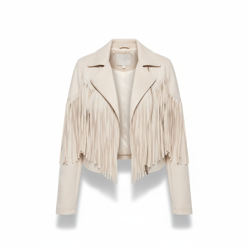 Women's outerwear: a chic western-inspired jacket with fringe, ideal for casual wear