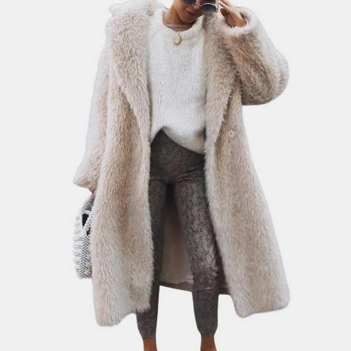Women's Gariela cozy long teddy winter coat. Stylish, warm outerwear for cold weather.