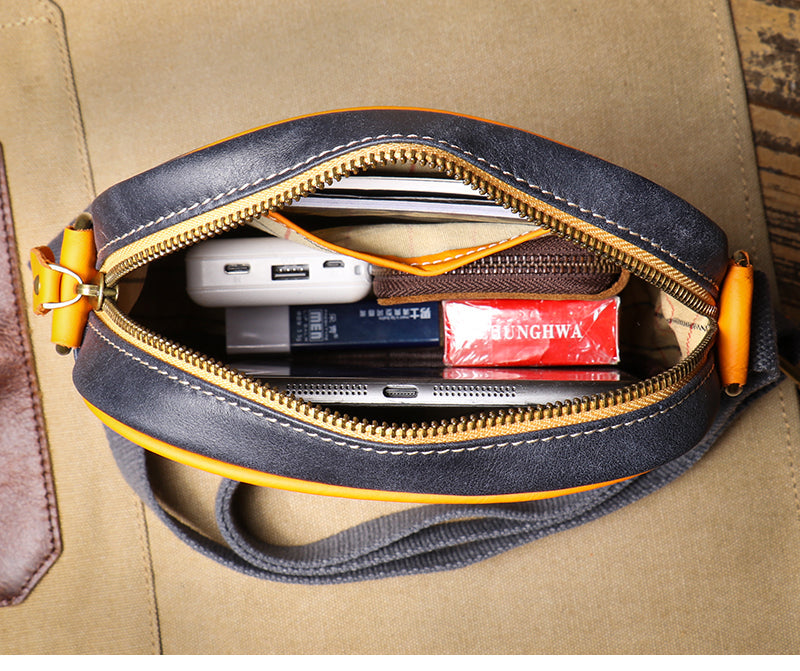 Essential women's genuine leather crossbody bag, versatile fashion piece with an adjustable strap.