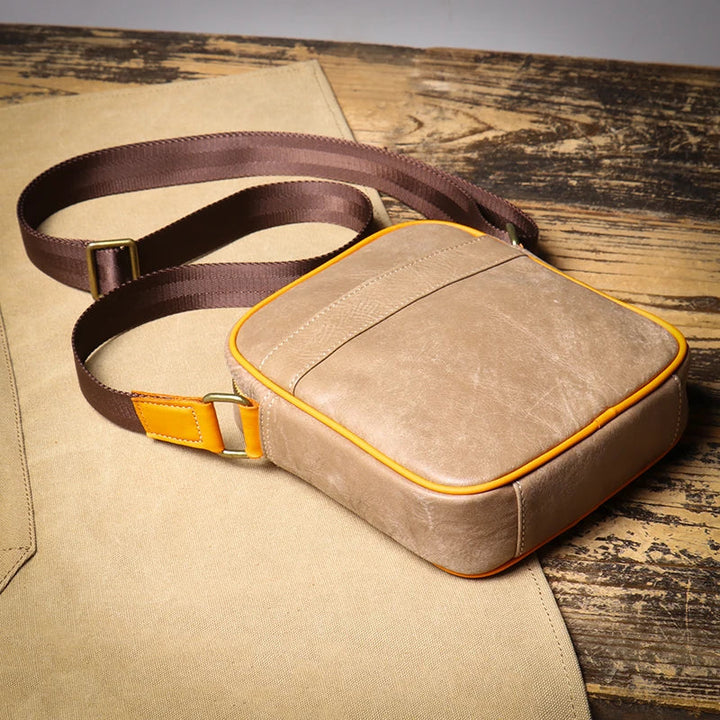 Women's stylish genuine leather crossbody purse, durable and chic, perfect for modern fashion.
