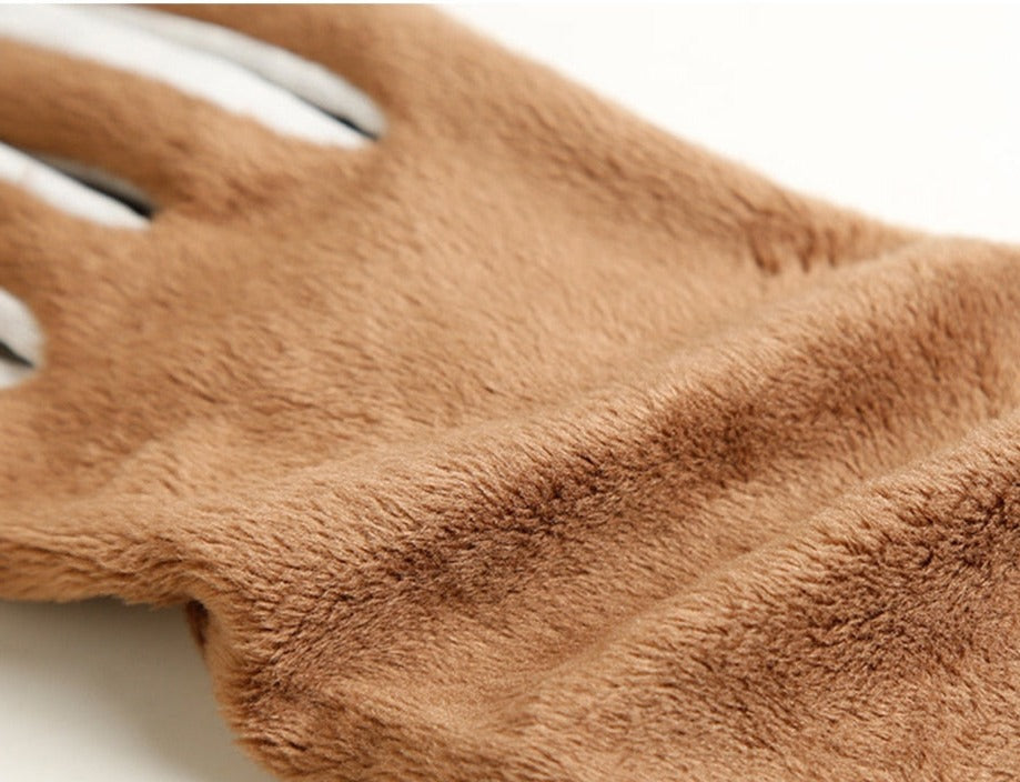 Premium women's genuine leather driving and winter gloves, wrist length, combining style & function.