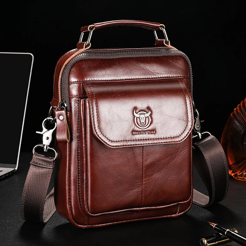 Women's genuine leather shoulder bag, a durable everyday accessory. Can be worn crossbody or as a chic handbag.