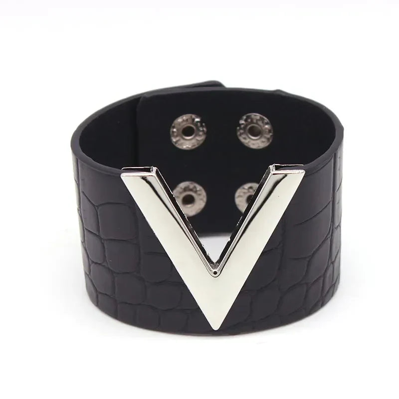 Stylish women's wide leather wrap bracelet, an adjustable fashion accessory and statement jewelry for everyday.